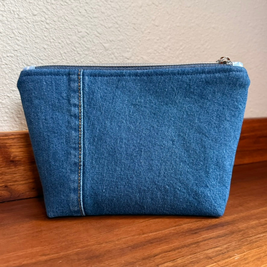 Cosmetics Large Bag: Cyanotype Candytufts Back