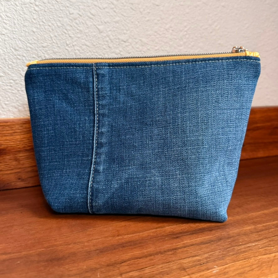 Cosmetics Large Bag: Cyanotype Grasses Back