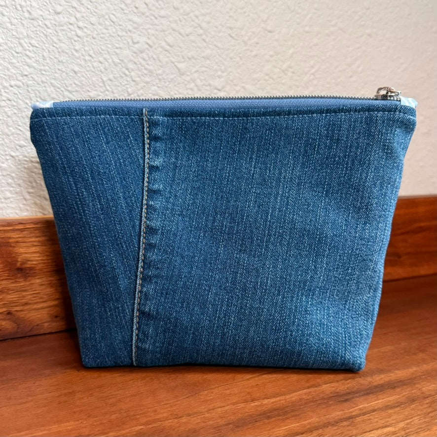 Cosmetics Large Bag: Cyanotype Moonlight, Midnight Back
