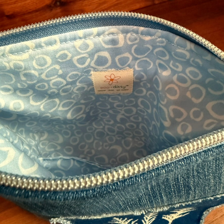 Cosmetics Large Bag: Cyanotype Moonlight, Midnight Inside