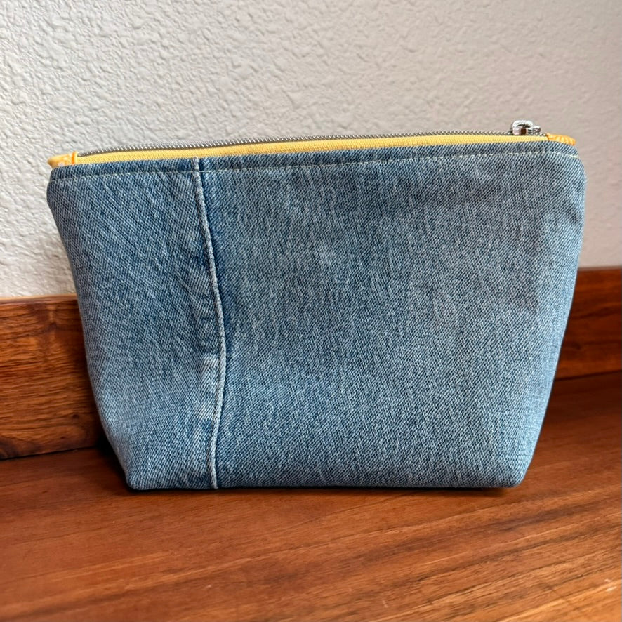 Cosmetics Large Bag: Cyanotype Prairie Back