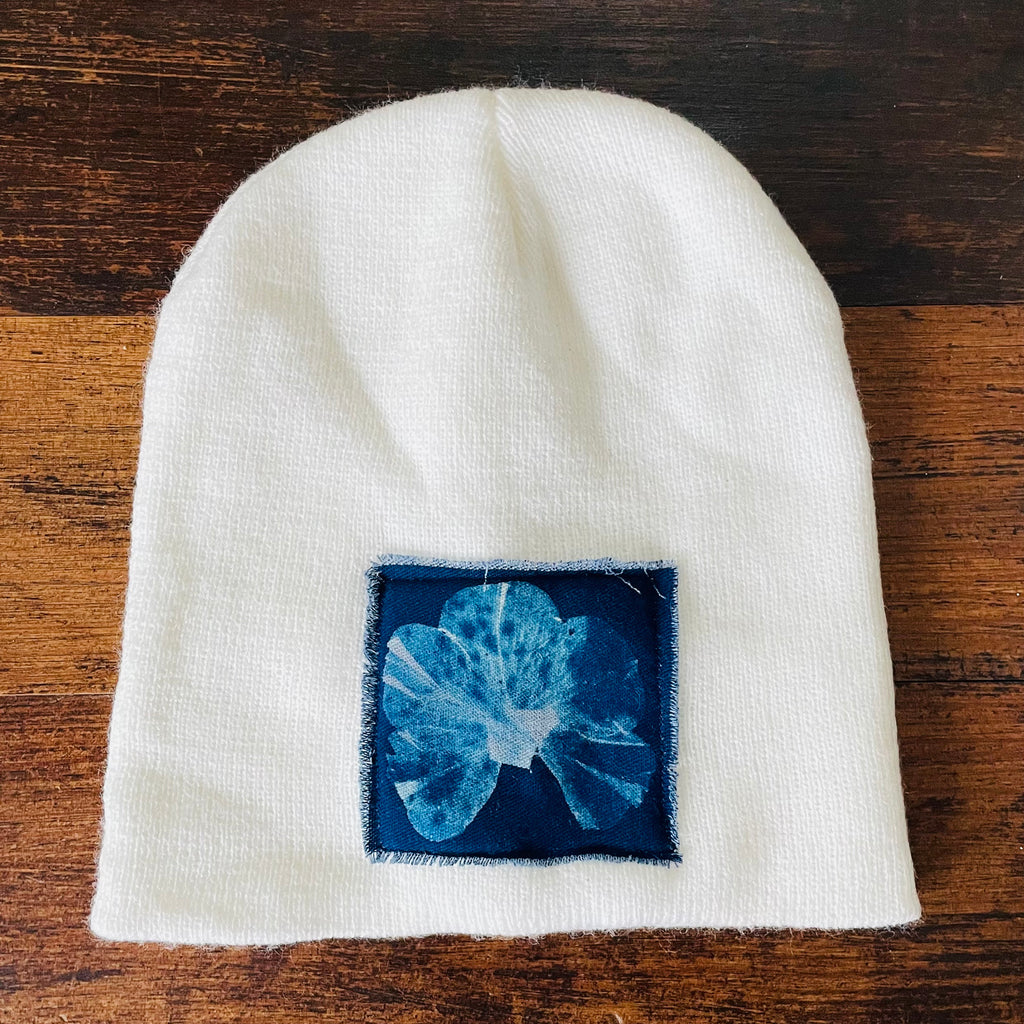 Beanie: Cyanotype White