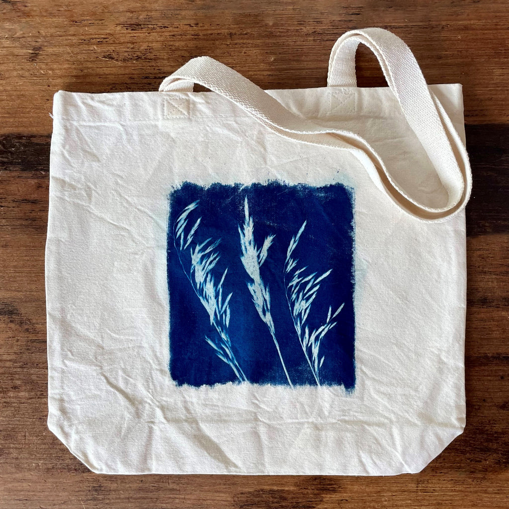 Tote Bag: Cyanotype Grasses