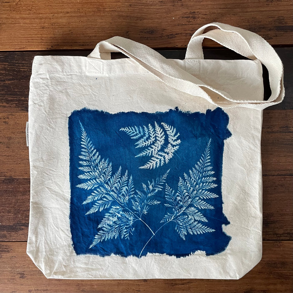 Tote Bag: Cyanotype Mountain Fern