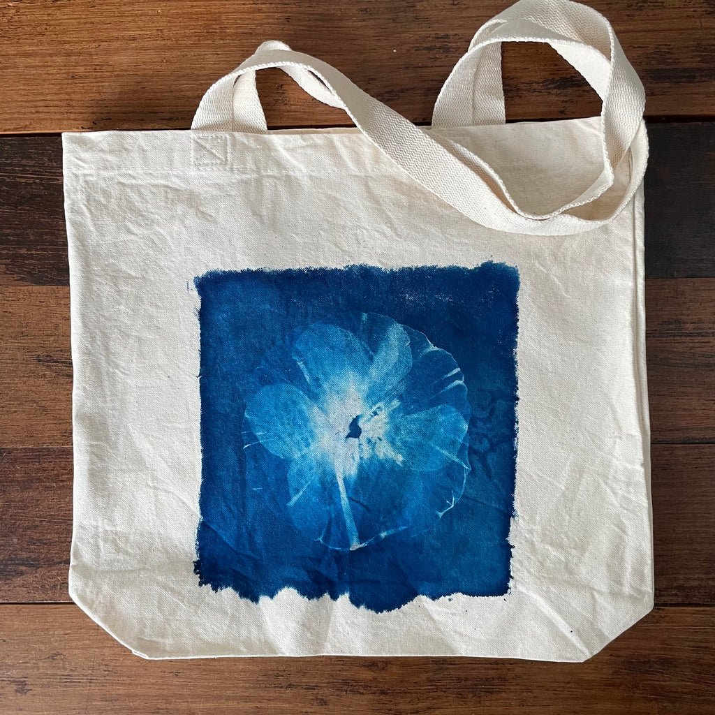 Tote Bag: Cyanotype Poppy 3 Tote