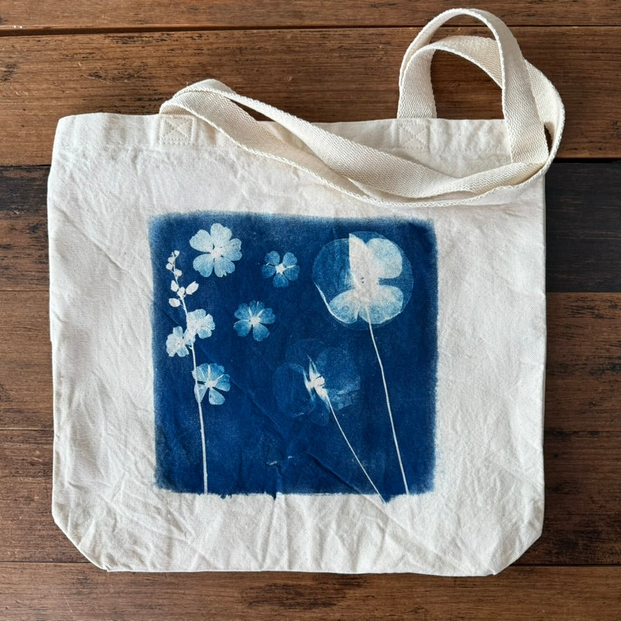 Tote Bag: Cyanotype Poppies and Party Girls