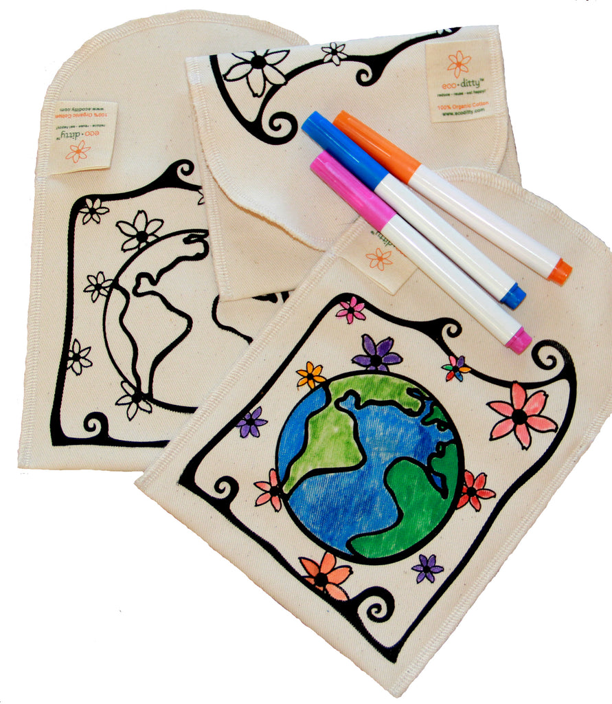 Reusable Snack Bag: Color-Your-Own: Earth